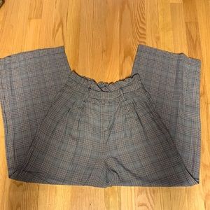 American Eagle Outfitters Hight Waist Wide Leg Brown Plaid Pants